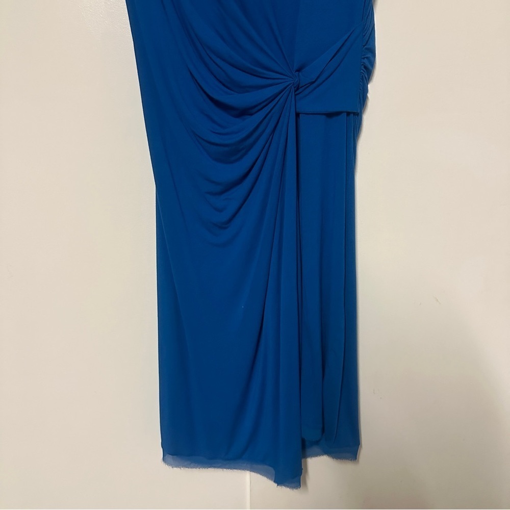 KOBI HALPERIN Sandra Twist Front Jersey Dress in Blue Size Large - Picture 6 of 8